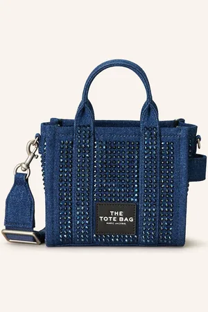 Marc Jacobs Taška Přes Rameno Tote Bag Crystal S Ozdobnými Kamínky tmavě modrá