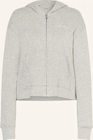 Calvin Klein Dlouhá Mikinová Bunda Icon Cotton Terry šedá