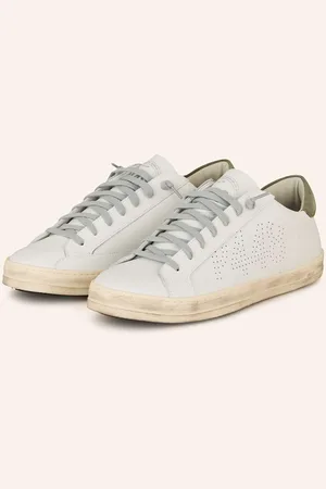 P448 Sneakersy John režná zelená krémová