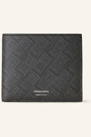 Salvatore Ferragamo Peněženka Saffiano tmavě šedá