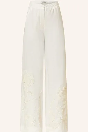 Dorothee Schumacher Marlene Kalhoty Embroidered Beauty Ze Lnu krémová