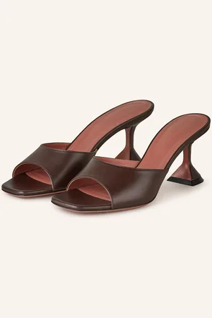 Amina Muaddi Mules Lupita tmavě hnědá