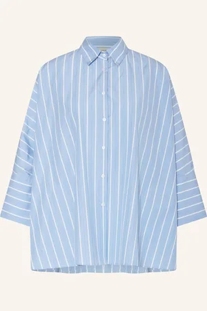 Max Mara Oversized Košilová Halenka Hudson S 3 4 Rukávem tmavě modrá bílá