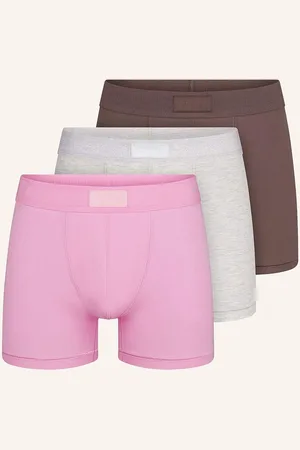 SKIMS Boxerky Cotton, 3 Kusy V Balení růžová hnědá světle šedá