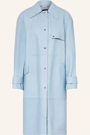 HUGO BOSS Kožený Kabát Sondeli tmavě modrá