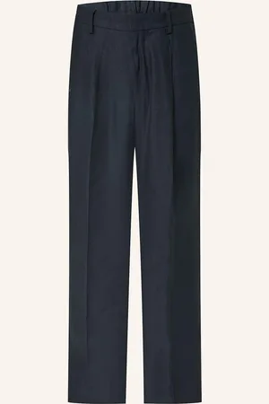 NN.07 Kalhoty Kay 1808 Relaxed Fit Se Lnem tmavě modrá