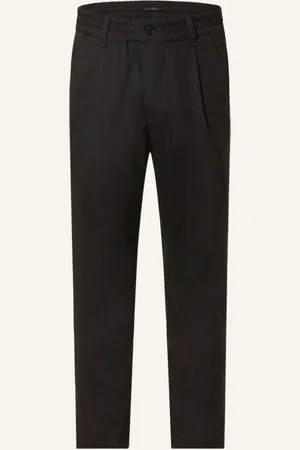 Drykorn Oblekové Kalhoty Chasy Extra Slim Fit Se Lnem černá