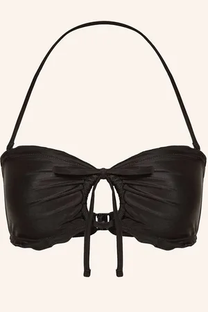 HUGO BOSS Bandeau Horní Díl Bikin Ruffle černá