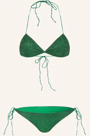 Oseree Bikiny S Trojúhelníkovým Horním Dílem Lumiere S Třpytivou Přízí zelená