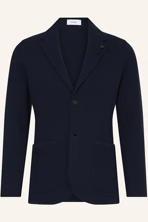 LARDINI Úpletové Sako Slim Fit tmavě modrá