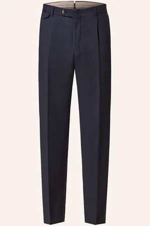 Windsor Oblekové Kalhoty Silvi Extra Slim Fit Se Lnem tmavě modrá
