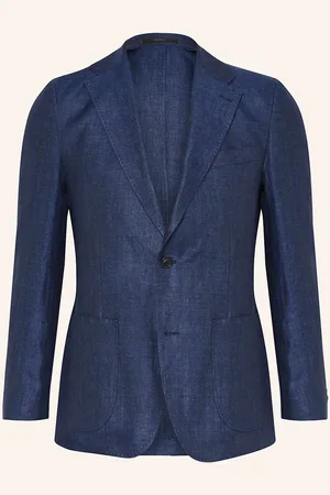 Windsor Sako Giro Extra Slim Fit Ze Lnu tmavě modrá