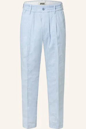 Drykorn Oblekové Kalhoty Chasy Extra Slim Fit Se Lnem tmavě modrá