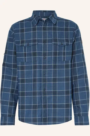Fjällräven Outdoorová Košile Relaxed Fit tmavě modrá modrá bílá