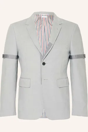 Thom Browne Oblekové Sako Extra Slim Fit Z Manšestru světle šedá