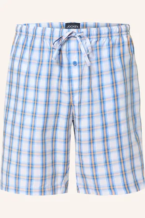 Jockey Pyžamové Šortky Soft Wash Wovens modrá bílá neonově oranžová