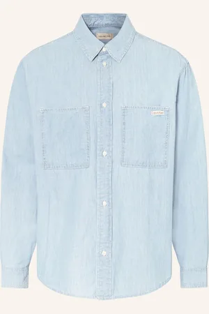 Calvin Klein Košile Comfort Fit V Džínovém Vzhledu tmavě modrá