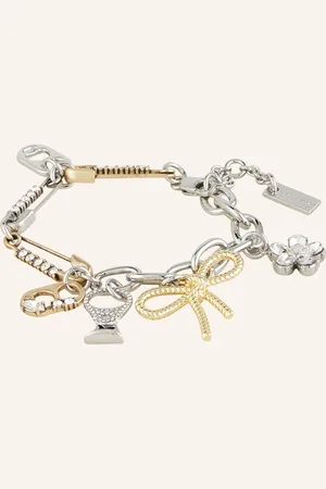 Marc Jacobs Náramek The Grunge Glam Charm Bracelet zlatá stříbrná