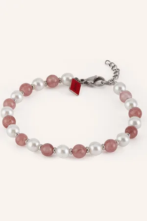 HUGO BOSS Náramek beads4 růžová bílá