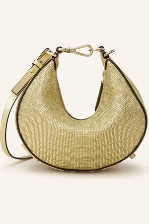 Fendi Kabelka graphy Mini S Ozdobnými Kamínky zlatá
