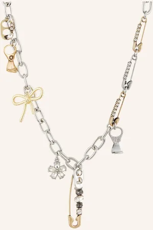 Marc Jacobs Řetízek The Sticker Charm Statement Necklace zlatá stříbrná
