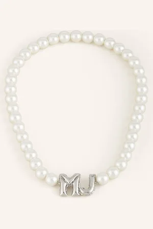 Marc Jacobs Řetízek The Balloon Pearl Necklace bílá stříbrná