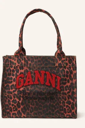 Ganni Shopper Easy Large červená černá