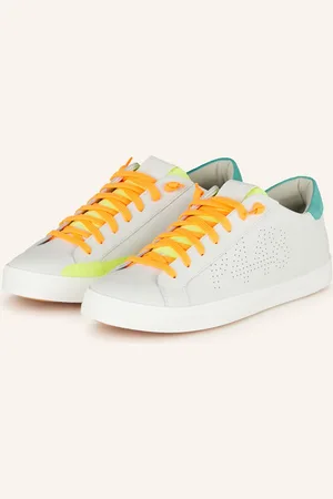 P448 Sneakersy John bílá neonově žlutá zelená