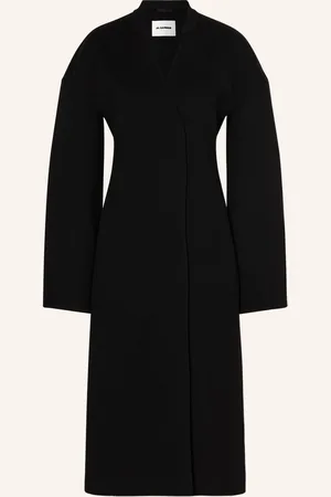 Jil Sander Vlněný Kabát černá