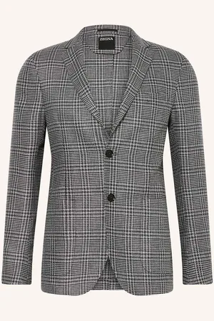 Ermenegildo Zegna Sako Extra Slim Fit S Hedvábím černá bílá