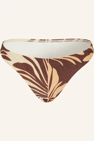 Jets Australia Basic Bikinové Kalhotky Dahlia Palm S Třpytivou Přízí hnědá krémová tmavě oranžová