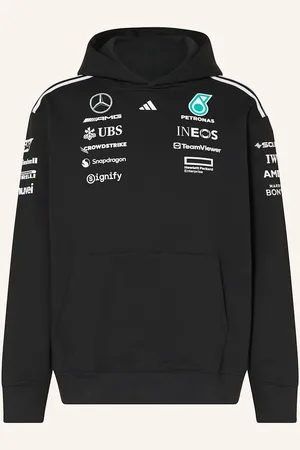 adidas Mikina S Kapucí Mercedes - Amg Petronas Formula One Team Team Hood Men černá bílá