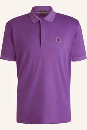 HUGO BOSS Žerzejová Polokošile Paddy Regular Fit tmavě fialová