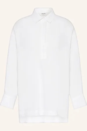 Max Mara Oversized Halenka Varese Ze Lnu bílá