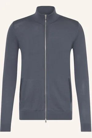 Reiss Pletený Kardigan Hampshire Z Merino Vlny černošedá