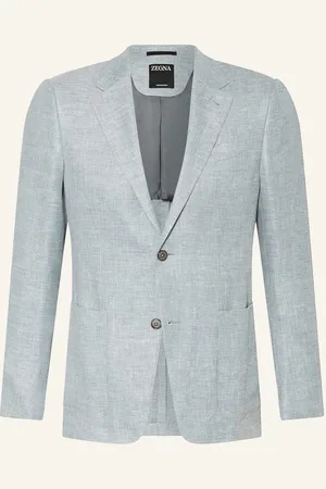 Ermenegildo Zegna Sako Slim Fit Se Lnem tmavě modrá