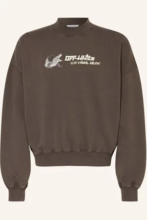 OFF-WHITE Oversized Mikina tmavě šedá zelená bílá