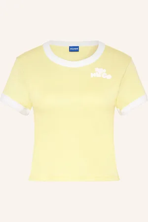 Hugo Blue Tričko Dalia žlutá bílá