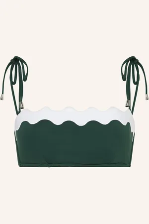 Seafolly Bandeau Horní Díl Bikin Gia tmavě zelená bílá