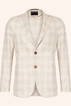 Ermenegildo Zegna Sako Extra Slim Fit S Příměsí Lnu béžová