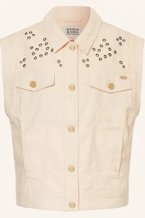Scotch&Soda Džínová Vesta S Nýty tmavě oranžová