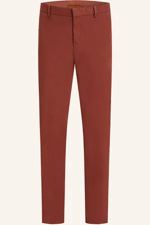 Ermenegildo Zegna Chino Kalhoty Slim Fit tmavě oranžová
