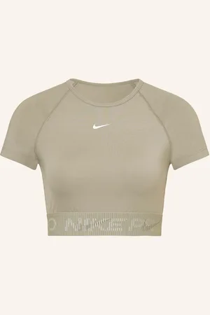Nike Cropped Tričko Pro olivová