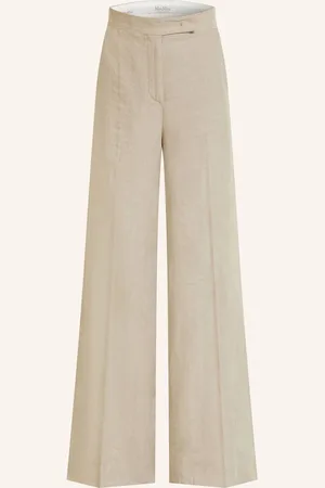 Max Mara Marlene Kalhoty Sequoia Ze Lnu černošedá