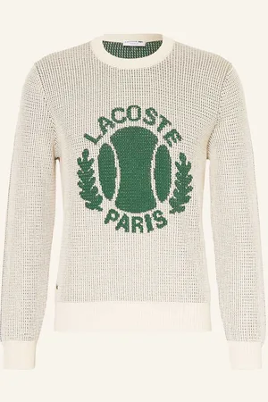 Lacoste Svetr zelená krémová