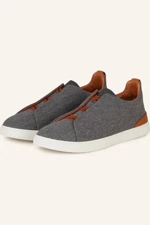 Ermenegildo Zegna Slip-On Sneakersy Triple Stitch světle šedá