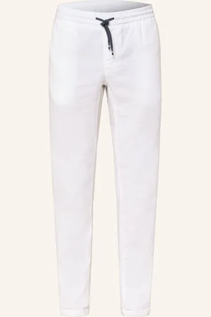 Masons Kalhoty V Joggingovém Stylu Extra Slim Fit Se Lnem bílá