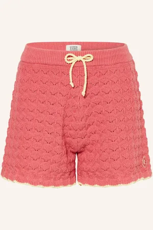 Scotch&Soda Úpletové Šortky světle červená neonově žlutá