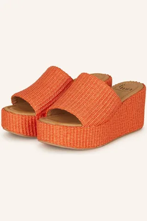 E mia Wedges Na Klínku oranžová