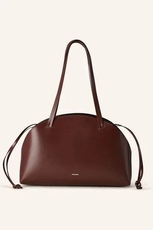 Jil Sander Kabelka Přes Rameno Curve Medium tmavě hnědá